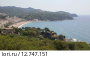 Испания, Каталония, Коста Брава, побережье Lloret de Mar (2015 год). Стоковое видео, видеограф Валерий Назаров / Фотобанк Лори