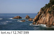 Испания, Каталония, Коста Брава, побережье Lloret de Mar (2015 год). Стоковое видео, видеограф Валерий Назаров / Фотобанк Лори