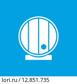 Wooden cask icon, white. Стоковая иллюстрация, иллюстратор Иван Рябоконь / Фотобанк Лори