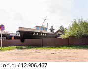 Буксир "Волгарь" в музее "Мышкинский самоходъ" в Мышкине (2015 год). Редакционное фото, фотограф Алёшина Оксана / Фотобанк Лори