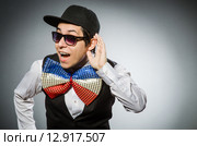 Funny man with giant bow tie. Стоковое фото, фотограф Elnur / Фотобанк Лори