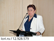 Доктор технических наук, академик РАН Лариса Михайловна Аксёнова выступает на конференции (2015 год). Редакционное фото, фотограф Александр Замараев / Фотобанк Лори