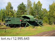 180-мм артиллерийская установка ТМ-1-180 в боевом положении. Форт "Красная Горка" (Алексеевский), Ленинградская область (2015 год). Редакционное фото, фотограф Виктор Карасев / Фотобанк Лори