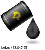 Бочка и капля нефти. Стоковая иллюстрация, иллюстратор Valerii Stoika / Фотобанк Лори