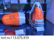 Авиационный аварийный самописец (регистратор) производства компании КРЭТ на Международном авиационно-космическом салоне МАКС-2015. Редакционное фото, фотограф Игорь Долгов / Фотобанк Лори