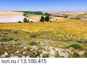 landscape with village among fields. Стоковое фото, фотограф Яков Филимонов / Фотобанк Лори