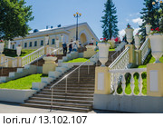 Лестница на Приморском бульваре в Силламяэ, Эстония (2014 год). Редакционное фото, фотограф Игорь Соколов / Фотобанк Лори