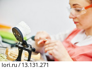 articulator with dental prosthesis model. Стоковое фото, фотограф Дмитрий Калиновский / Фотобанк Лори