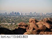 Вид с горы Camelback, Финикс, штат Аризона (2008 год). Стоковое фото, фотограф Александр М. / Фотобанк Лори