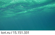 Wavy Sea Surface Underwater. Стоковое видео, видеограф Данил Руденко / Фотобанк Лори