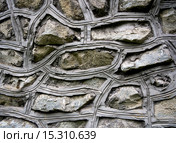 Фрагмент стены из природного камня (2015 год). Редакционное фото, фотограф Вячеслав Палес / Фотобанк Лори