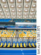 Пустые кресла для игроков на стадионе в Киеве (2012 год). Редакционное фото, фотограф Николай Голицынский / Фотобанк Лори