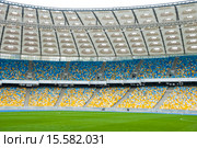 Пустые трибуны Олимпийского стадиона (НСК "Олимпийский"). Киев, Украина (2012 год). Редакционное фото, фотограф Николай Голицынский / Фотобанк Лори