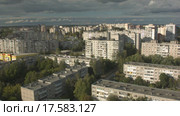Вид на город. Съемка с коптера. Стоковое видео, видеограф Евгений Ковалев / Фотобанк Лори