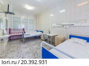 hospital ward with beds and tables. Стоковое фото, фотограф Losevsky Pavel / Фотобанк Лори