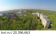 MOSCOW, RUSSIA - MAY 1, 2014: Buildings of Central Clinical Hospital named by Semashko at sunny spring day. Aerial view. Стоковое фото, фотограф Losevsky Pavel / Фотобанк Лори