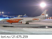 Самолет Boeing 737 (бортовой OO-TNL) авиакомпании TNT на стоянке в Шереметьеве (2011 год). Редакционное фото, фотограф Alexei Tavix / Фотобанк Лори