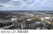 Тверь. Центральная часть города. Видео с дрона. MOV. Стоковое видео, видеограф Евгений Ковалев / Фотобанк Лори