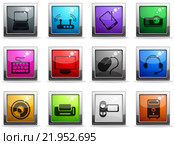 Computer equipment simple vector icons. Стоковая иллюстрация, иллюстратор Maksym Rybak / PantherMedia / Фотобанк Лори