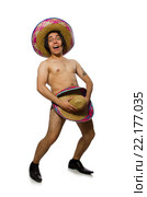 Naked mexican man isolated on white. Стоковое фото, фотограф Elnur / Фотобанк Лори