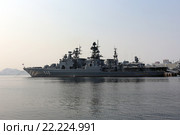 Большой противолодочный корабль проекта 1155 "Адмирал Пантелеев", Владивосток (2016 год). Редакционное фото, фотограф Алексей Гусев / Фотобанк Лори