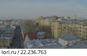 Взлет на Пятницкой улице. Москва. Вид с коптера. Стоковое видео, видеограф Евгений Ковалев / Фотобанк Лори