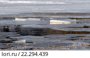 Вода и треснувший лед в пруду. Стоковое видео, видеограф hank / Фотобанк Лори