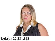 Портрет женщины тридцати шести лет с серьёзным выражением лица. Стоковое фото, фотограф Леонид Ардаткин / Фотобанк Лори