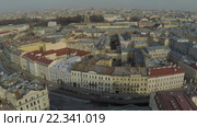 Санкт-Петербург: панорама города с коптера. Стоковое видео, видеограф Евгений Ковалев / Фотобанк Лори