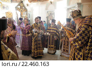 Празднование 500-летия со дня преставления святителя Серапиона в храме Покрова Пресвятой Богородицы, город Балашиха (2016 год). Редакционное фото, фотограф Дмитрий Неумоин / Фотобанк Лори