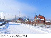 Зимняя улица. Город-курорт Белокуриха, Алтайский край (2016 год). Стоковое фото, фотограф Григорий Писоцкий / Фотобанк Лори