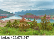 Таджикистан. Нурекское водохранилище. Стоковое фото, фотограф Токарева Ирина / Фотобанк Лори