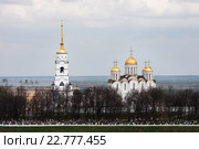 Вид на Успенский собор во Владимире со смотровой площадки бывшей водонапорной башни (2015 год). Редакционное фото, фотограф Наталья Николаева / Фотобанк Лори