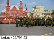 Парадный расчет Серпуховского филиала военной академии РВСН им. Петра Великого на параде в День Победы в Москве, 2016. Редакционное фото, фотограф Алексей Гусев / Фотобанк Лори