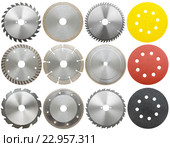 Set of circilar saw blades, isolated. Стоковое фото, фотограф Александр Подшивалов / Фотобанк Лори