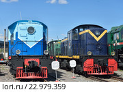 Грузопассажирский тепловоз ТЭ5-20-03 (опытный образец) и Тепловоз Д 20-09 (2016 год). Редакционное фото, фотограф Максим Мицун / Фотобанк Лори