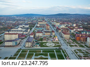 Центральная часть города Грозный летом с высоты птичьего полета (2015 год). Редакционное фото, фотограф Jon Maldini / Фотобанк Лори