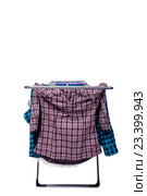 Collapsible clotheshorse isolated on the white background. Стоковое фото, фотограф Elnur / Фотобанк Лори
