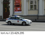 Автомобиль военной автоинспекции на Тверской улице Москвы (2016 год). Редакционное фото, фотограф Free Wind / Фотобанк Лори