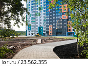 Новостройка нового квартала района Северный в Москве (2016 год). Стоковое фото, фотограф Алёшина Оксана / Фотобанк Лори