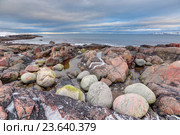 Вид на Баренцево море с Кольского полуострова, Мурманская область. Стоковое фото, фотограф Игорь Долгов / Фотобанк Лори