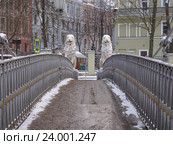 Санкт-Петербург зимой. Львиный мост (2016 год). Стоковое фото, фотограф Горшков Игорь / Фотобанк Лори