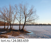 Рассвет на Белом озере. Март,весна. Стоковое фото, фотограф Наталья Николаева / Фотобанк Лори