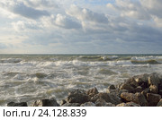 Россия, Краснодарский край, Джубга. Черном море утром поздней осенью. Стоковое фото, фотограф Овчинникова Ирина / Фотобанк Лори