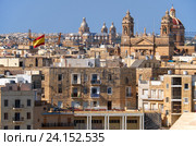 The view of the Malta main churches surrounded by residental houses, Malta. (2015 год). Стоковое фото, фотограф Сергей Пристяжнюк (Serg Zastavkin) / Фотобанк Лори