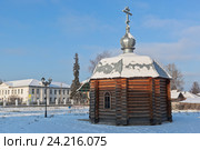 Часовня Кирилла Вельского на улице Дзержинского в городе Вельске Архангельской области (2016 год). Стоковое фото, фотограф Николай Мухорин / Фотобанк Лори