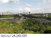 Подмосковная Балашиха, реконструкция трассы М7 в районе микрорайона Южный и поворота на Леоновское шоссе (2016 год). Редакционное фото, фотограф Дмитрий Неумоин / Фотобанк Лори