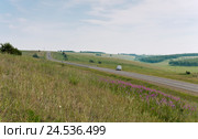 Россия,  Иркутская область.  Трасса М-53 под  городом Куйтун. Стоковое фото, фотограф Александр Циликин / Фотобанк Лори