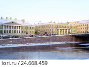 Набережная Фонтанки. Дом Кукановой (Л. М. Кладо). Дом Яковлевых - Дом А. Ф. Евментьева. Санкт-Петербург (2016 год). Редакционное фото, фотограф Александр Щепин / Фотобанк Лори