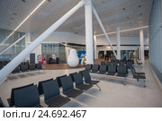 Аэропорт Стригино. Здание нового централизованного пассажирского терминала в Нижнем Новгороде. Зал ожидания. Редакционное фото, фотограф Igor Lijashkov / Фотобанк Лори